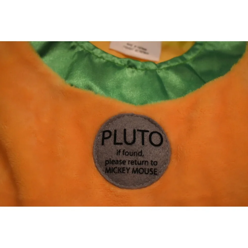 Disney Pluto Toddler Costume 18-24M Plush Bodysuit Hat Booties 3pc Set Orange